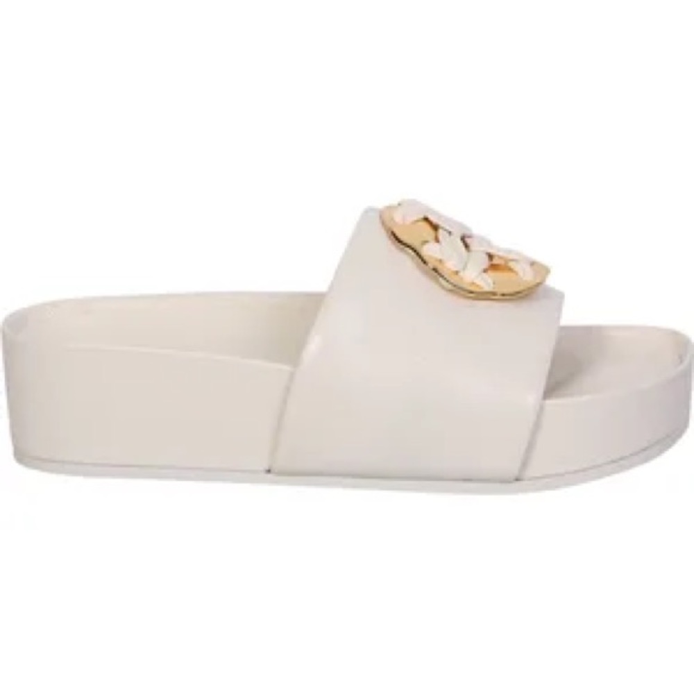 Tory Burch Double-T Platform Leather Slides - image 5